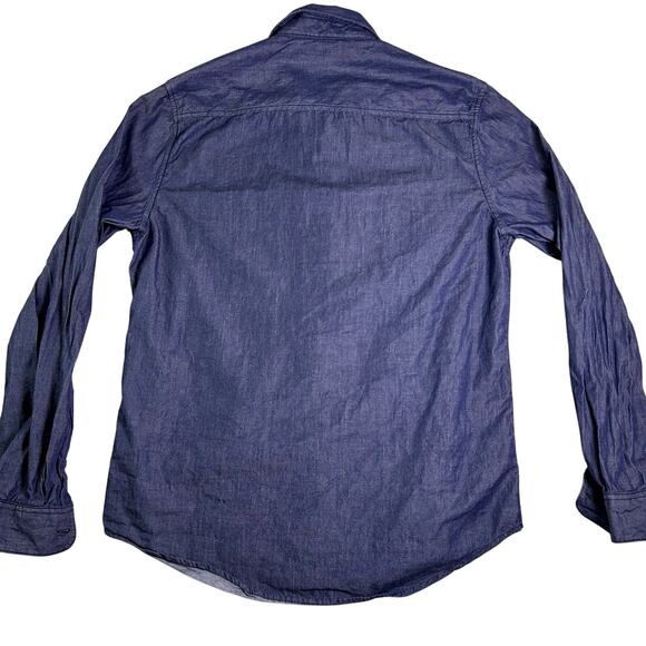 DKNY Denim Button Up Shirt Men's Medium Blue 90s Minimalist Classic Elevated - Picture 2 of 7